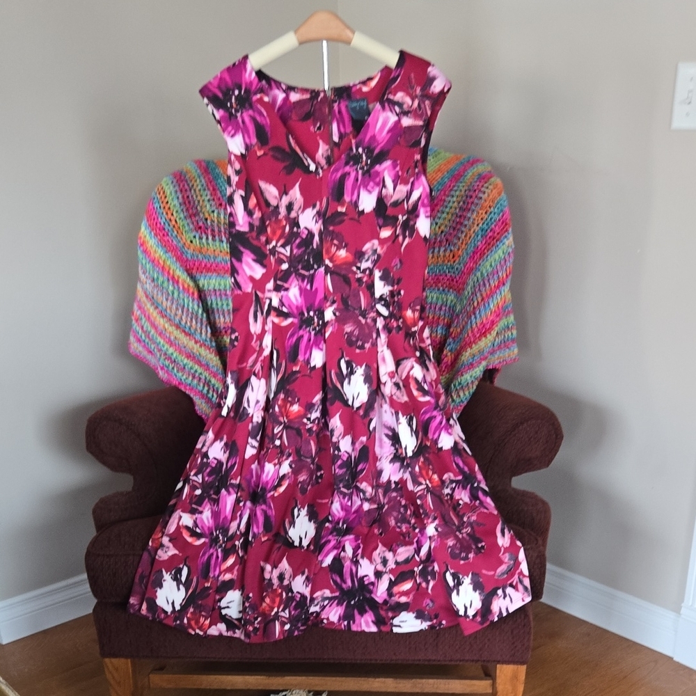 Gabby Skye Pink and Purple Floral Kids Dress